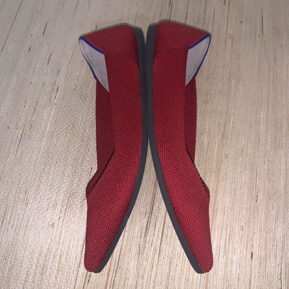 ROTHYS Women's 7.5 Pointed Ballet Flats Chili Red Washable Shoes Casual Office - Picture 9 of 13